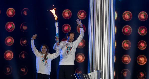 Santiago Lange carries the Olympic Torch